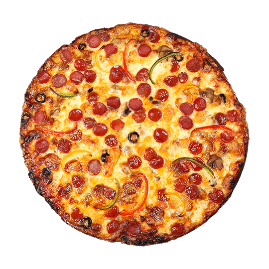 Chicken Saudge Pizza with Soft Drinks